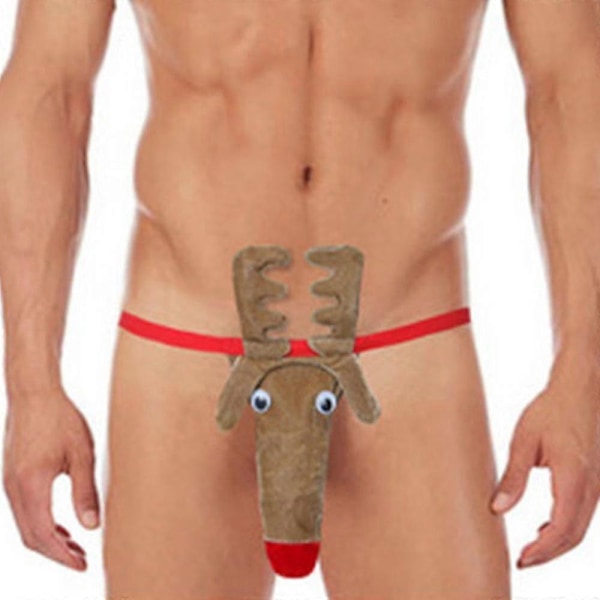 Sexiga Herrarnas Julälg Tanga Boxer Shorts Underkläder Kalsonger Nattkläder -5785072008103