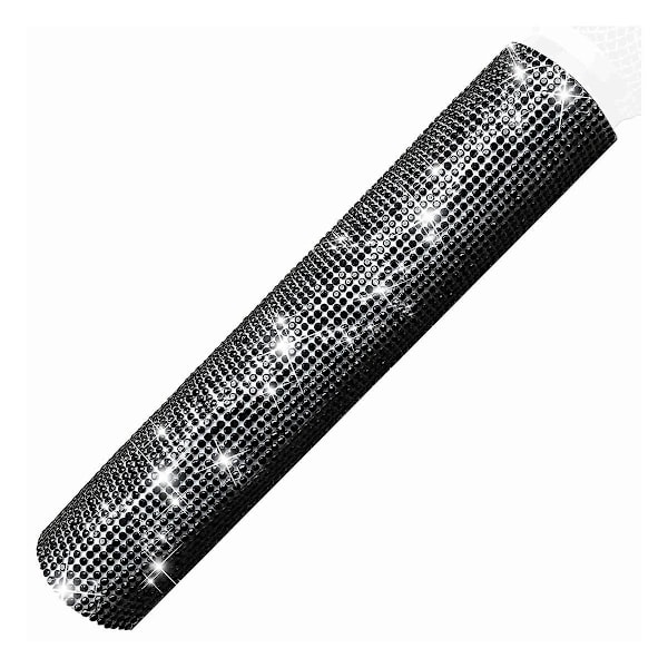 Mikrofonhåndtagsdæksel, Glitrende Bling Rhinestones Mikrofonhåndtagshylster til Fest & TV-Show, til de fleste Trådløse Mikrofoner, Sort