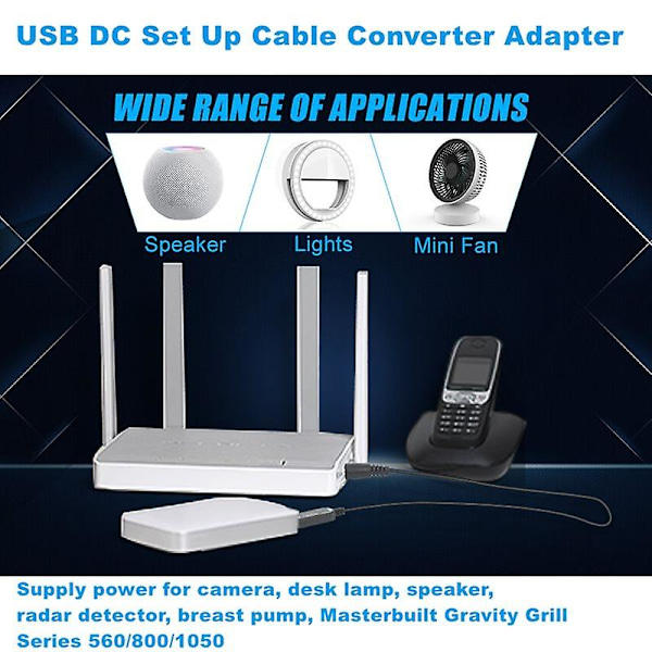 USB DC 5V - 12V Muuntokaapeli Adapteri DC 5V - 12V