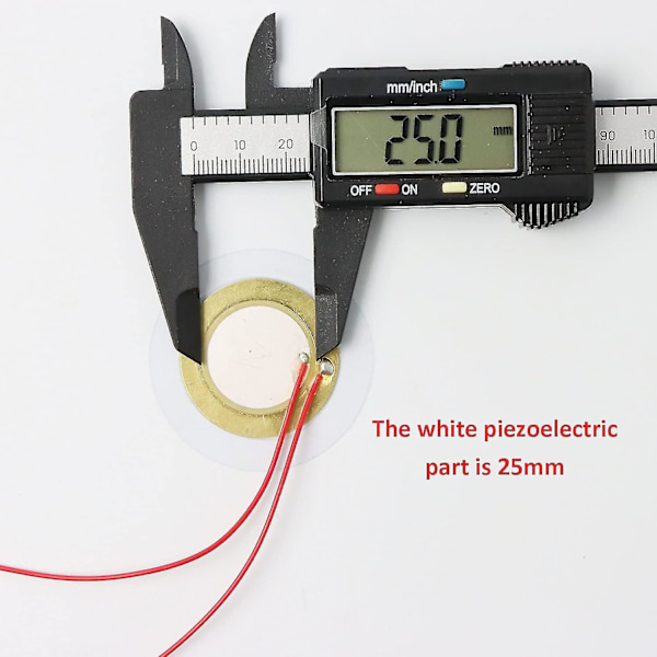 15 stk. 35mm Piezo Diske, Akustisk Pickup Piezo Disk Element Sensor Piezo Pickup Transducer Fortrådet