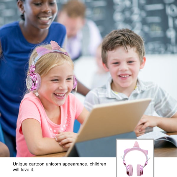 Børneheadset med mikrofon Enhjørning form Rhinestone Glitter Kids Headset