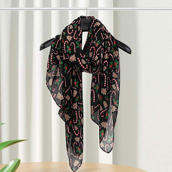 Lättviktig scarf med julmotiv, elegant sjal för kvinnor, det idealiska tillbehöret för fester och kvällar.