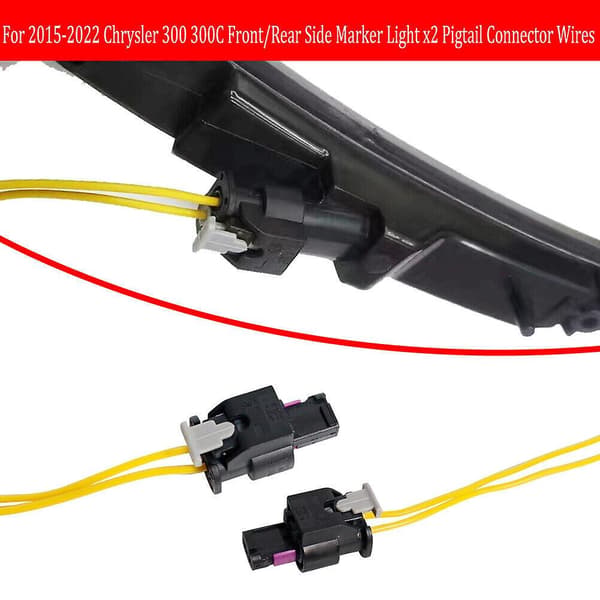 For 15-2022 Chrysler 300 Front/bak Side Marker Lys X2 Pigtail Connector Ledninger