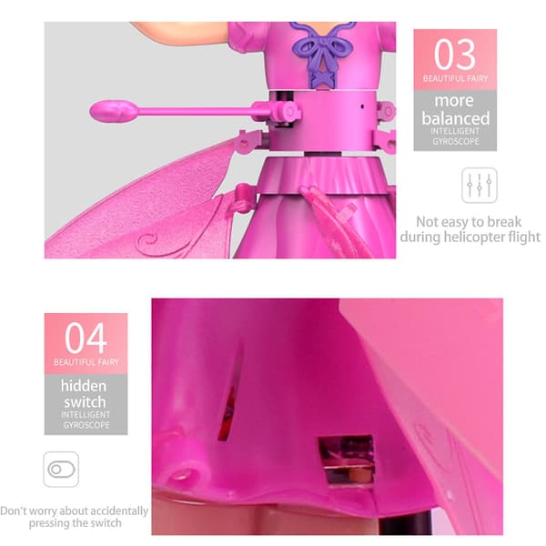 Magisk Flyvende Pixie Legetøj, Flyvende Prinsesse Dukke Magic Infrarød Inductionsstyring Legetøj, Spil Spil RC Flyvende Legetøj, Mini Drone Indendørs og Udendørs Legetøj til Børn