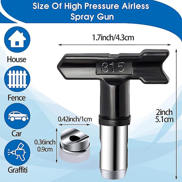 4 st Reversibla Airless Färgspruta Munstycken, Airless Sprutmaskin Reservdelar (215,315,417,523)