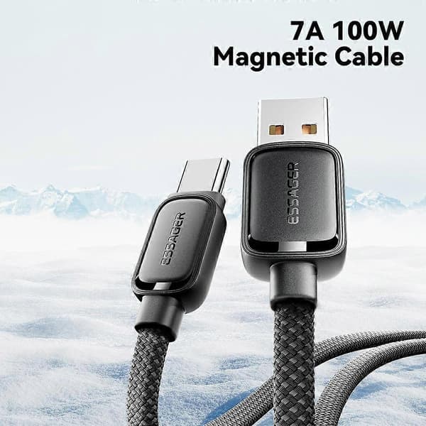 ESSAGER ES-X56 100W/7A Hurtigladekabel USB-A til Type-C Magnetisk Datakabel