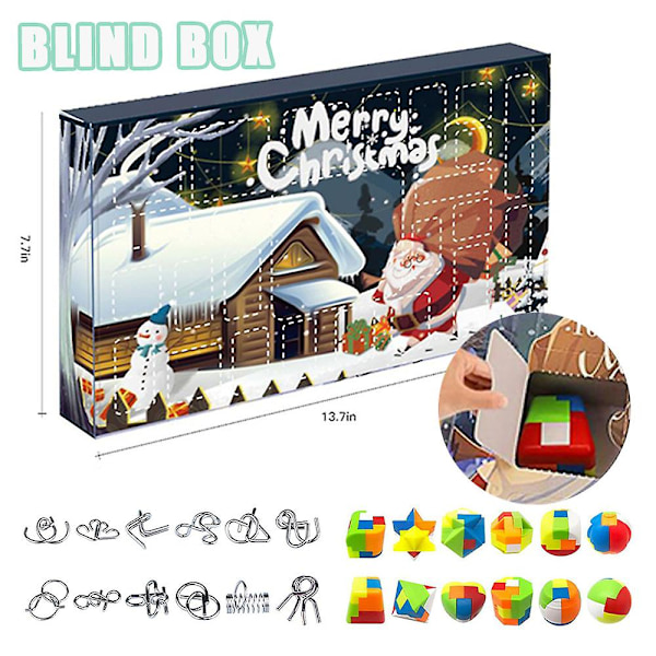 2024 Julekalender med 24 Dages Nedtælling - Julegave med Fidget Legetøj, Overraskelser og Blind Box