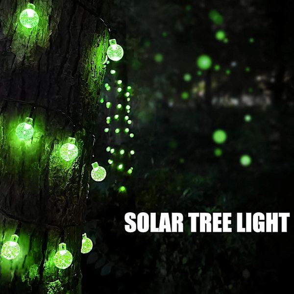 2-pak 100 LED 46ft Solcelled Stringlys Til Udendørs, Krystal Globe Lys Med 8 Tilstande, Vandafvisende Solcelled Stringlys Til Haven