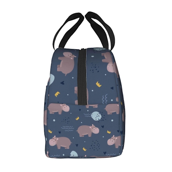 Hippo Eläin Lounaskassi Uusiokäyttöinen Eristävä Lounaslaatikko Kawaii Vedenpitävä Lounaskassi Naisille Miehille Toimisto Työ Piknik