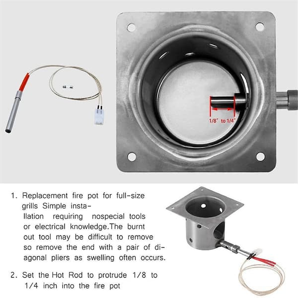 Hot Rod Ignitor Kit Udskiftningsgrill til Camping Chef Pelletgrill til BBQ Pro Dele