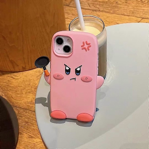 Kawaii Telefoncovers til iPhone 13 Pro Max, Sød 3D Tegneserie Pink Stjerne Telefon Cover Blød Silikon Sjov Vred Udtryk