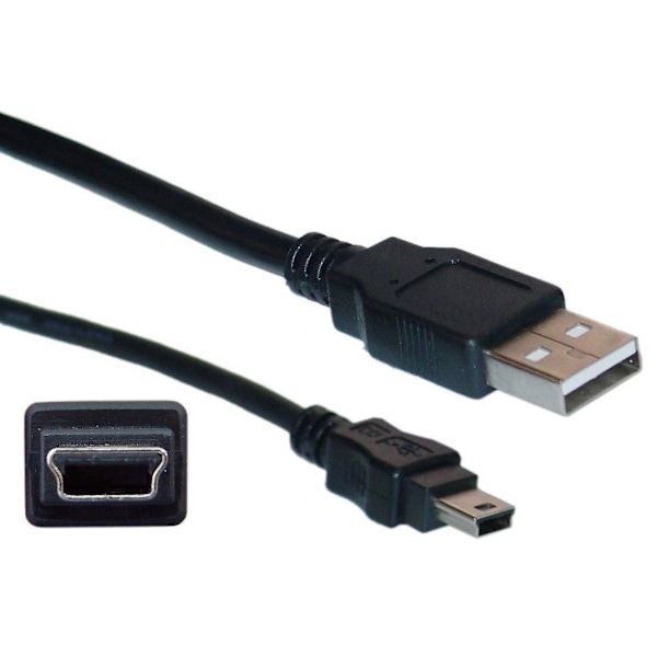 USB-kabel for dataoverføring og lading for Zoom H6 Handy Kamera Svart