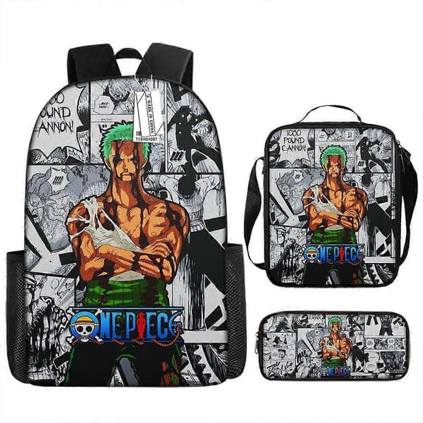 onepiece One Piece Ryggsäck Studentväska Luffy Ryggsäck Axelväska Pennfodral