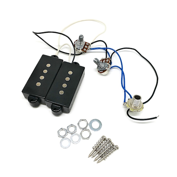 P Bass Humbucker Pickup Prewired Harness Set för W/ 1t1v 1jack, 4 String Bass Pi