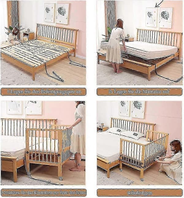 Bælte til tremmeseng, fastgørelse af ekstra seng box spring seng, ekstra seng bælte hvid, bælte til box spring senge ekstra seng fastgørelse
