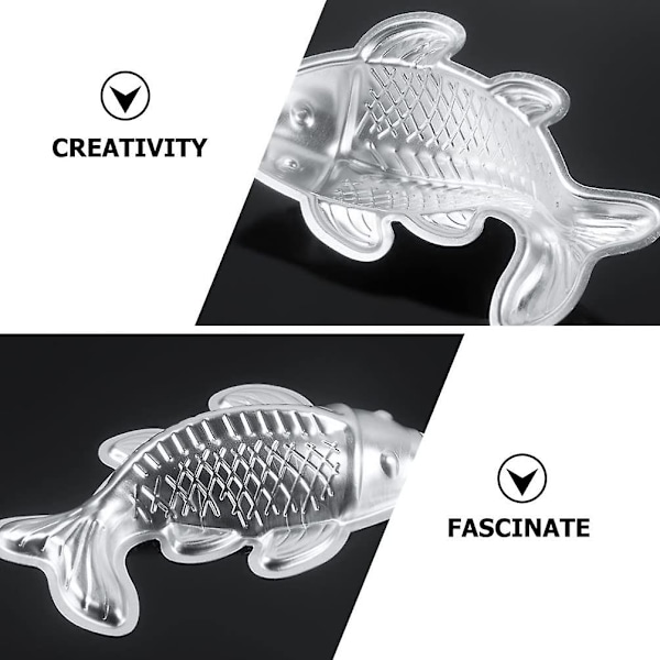 Aluminium Legering Fisk Kagebageforme Karpe Formet Kageform Tin Fødselsdag til Kagedekoration Sølv