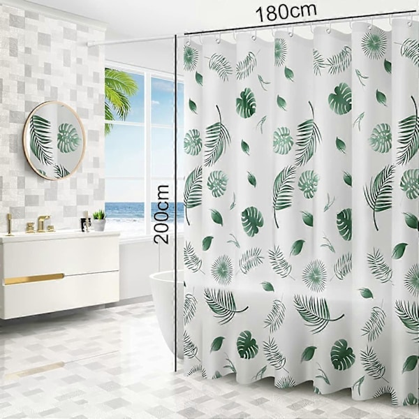Duschdraperier, Polyester Duschdraperi 180 x 200 cm, Mögelresistent