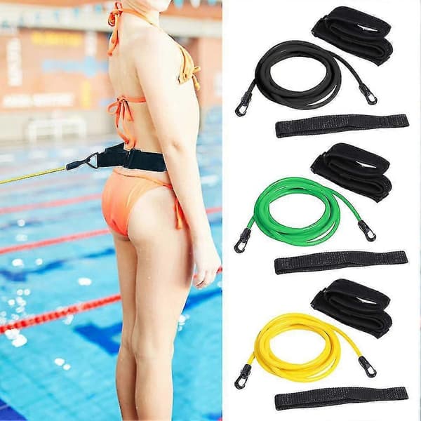 Sim Tether Stationär Simning, Simmotståndsband, Sim Bungee Träningsbälte, Pool Simtränare Bälte Sele, Perfekt För Simträning & Motion - S