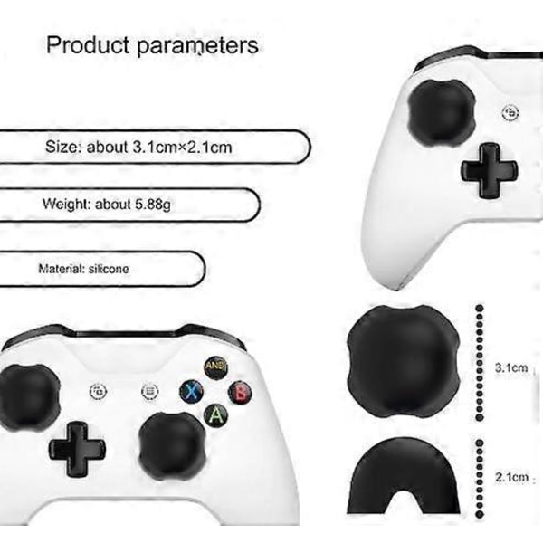PS5/Xbox joystick stabilisator PS/PS4 spelkontroll joystick silikon stabilisator Xbox stabilitetsbeskyddare, 1 par, röd