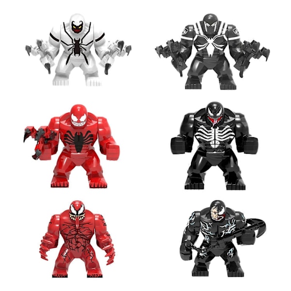 6 stk. Venom Legends Series Actionfigur Byggeklodssæt Samlefigurer Venom Statue Legetøj Actionfigurer Legetøjsdekorationer