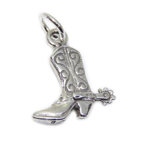 Cowboy Stövel Sterling Silver Berlock .925 X 1 Cowgirl Stövlar Berlocker - 15508