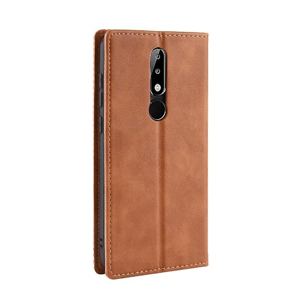 Retro Style Läder Auto-absorberad Plånboksfodral för Nokia 5.1 Plus/X5