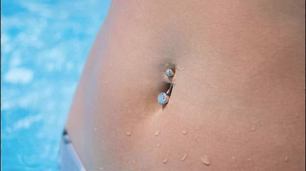 5 stk. navlepiercing barbell sett piercing smykker sølv