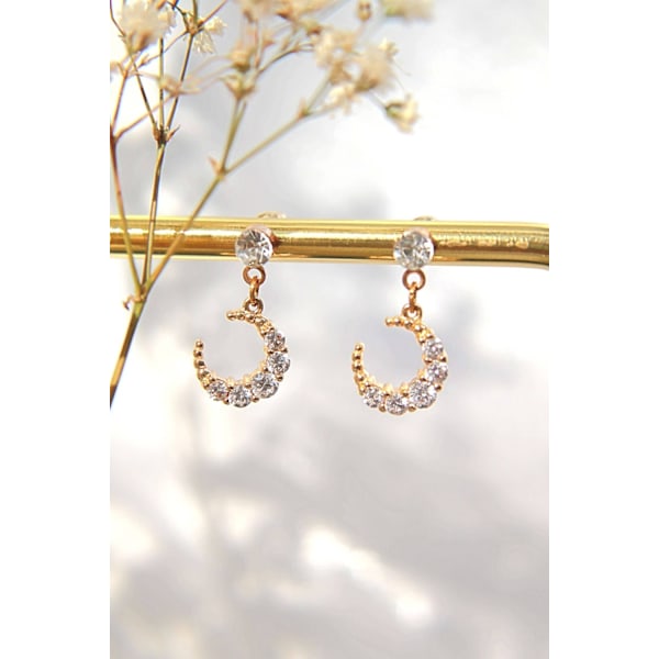 24 karat gul belagt Moon Zirconia øredobber