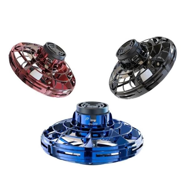 Flying Spinner Drone LED-valolla - SININEN