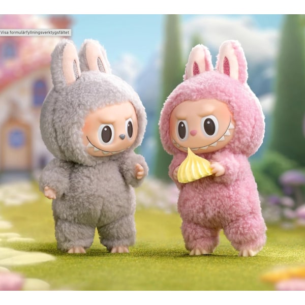 2st Pop Mart Monster Exiting Macaron Labubu Nyckelring Blind Box Rosa + Grön