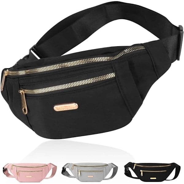 Vattentät Midjeväska Oxford-material Fashionable design Multipocket Black