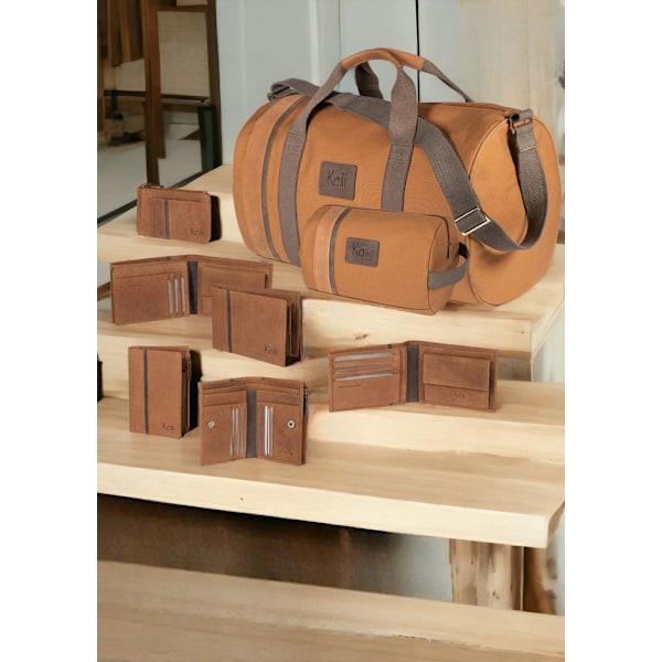 Herrplånbok i äkta läder, Nude färg - Made in Italy