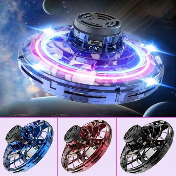 Flygande Spinner Drönare LED-ljus - SVART