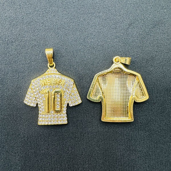 Jud- Fotbollsfan tröja gold 10 Messi hängsmycke halsband