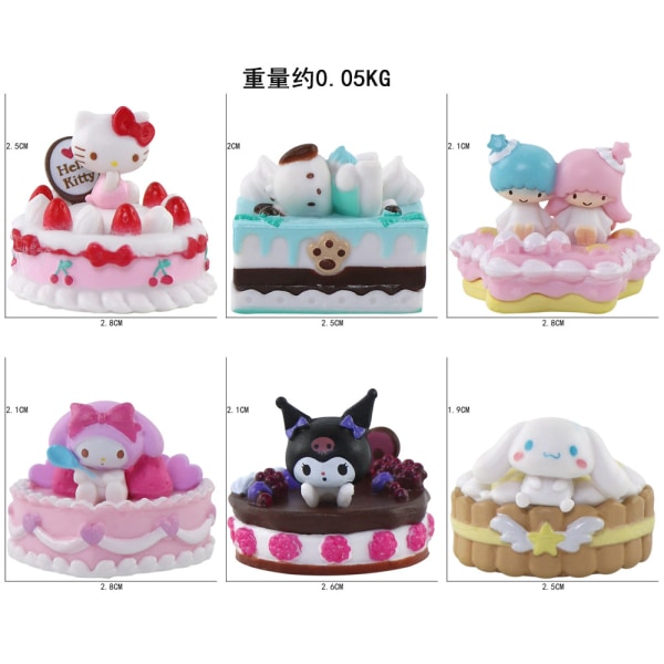 Mub- Melodifigur Sanrio Kanel Hund Culomi leksak 6 types of small cakes Sanrio
