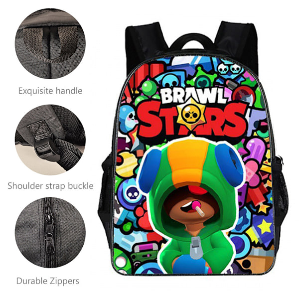 Brawl Stars Ryggsekk Skolevesker Barnehageelever Unisex Reiser Lett Ryggsekk Laptop Ryggsekk Casual Skulder Ryggsekk For Barn C