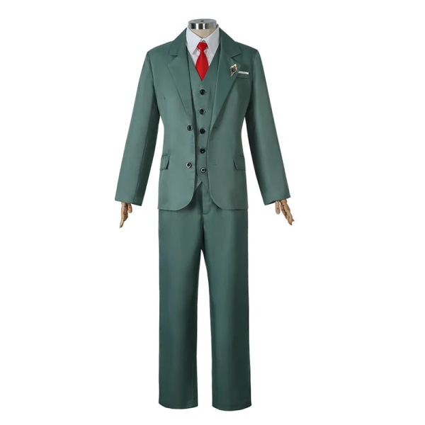 Mub- Anime Cosplay Spy X Family Costumes Twilight Green Outfit en's Suit Halloween Carnival Shirt Tie Vest Blond Wig Set Loid Forger Loid Forger M
