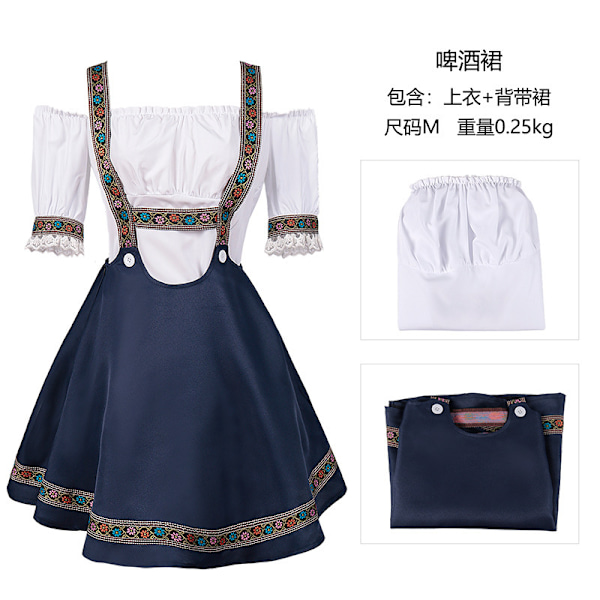 Jud- Oktoberfest event costumes Munich beer dresses jacquard lace show out party dresses One-shoulder skirt L