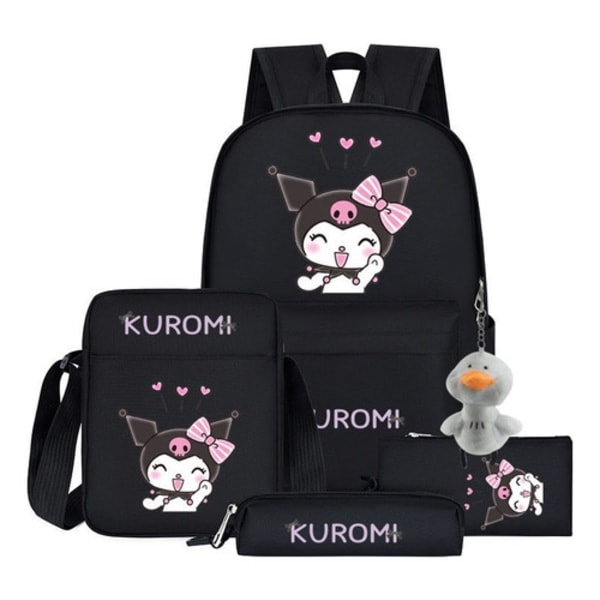 2023 Anime Surrounding Kuromi, söt K skolryggsäck 5 Backpack
