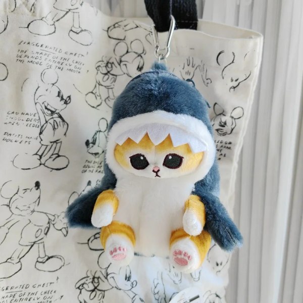 Mub- Kawaii Plush Doll Pendant Fried Shrimp Design Cute Shark Cat 17 17 13cm