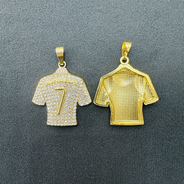 Jud- Fotbollsfan tröja gold 7 Ronaldo hängsmycke halsband