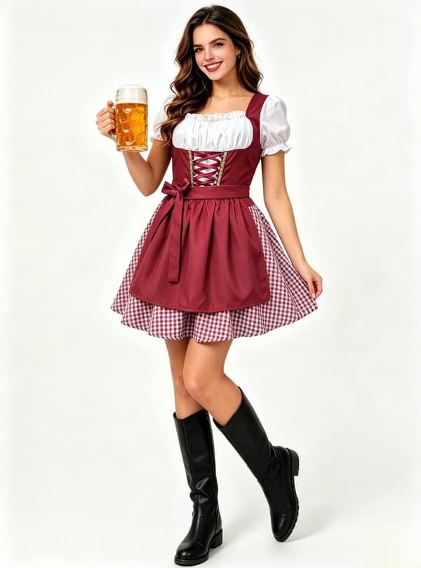 Karnevaali Saksa Oktoberfest-asu München Baijeri Dirndl-palvelijatar red M