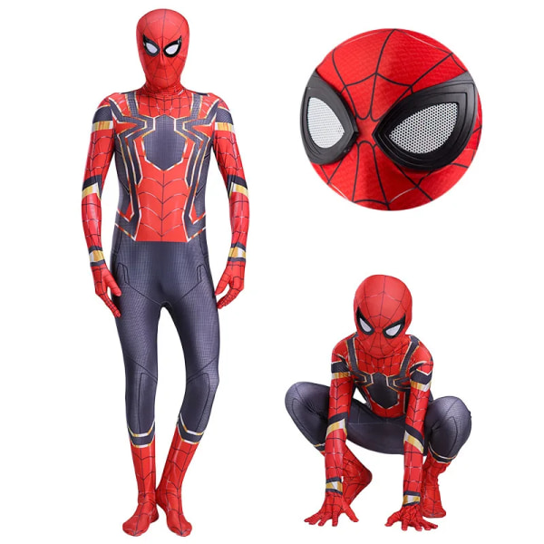 Mub- Miles Spiderman Hero expedition Cosplay adult tights play Halloween Costume and other costumes Steel spider man (lens) Steel spider man (lens) 120