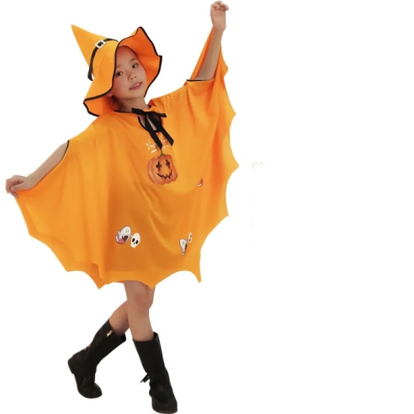 Mub- Wholesale Halloween Cloak Children's Witches Performance Costume Halloween Party Decoration Kids Costumes Cosplay Polyester Yellow Yellow 80*110cm