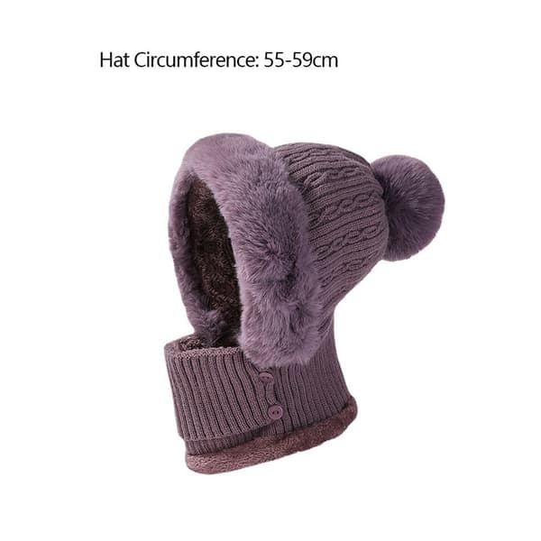 Stickad mössa Face Cover Halsmössor GRÅ grey