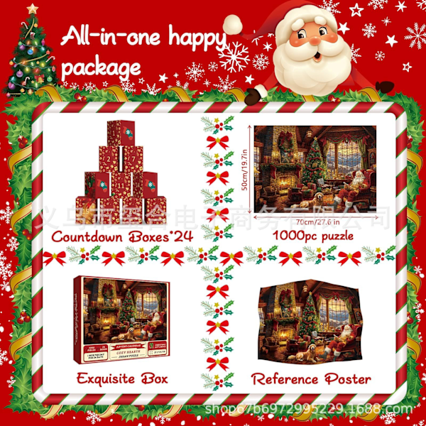 Jud- Christmas Countdown Puzzle 2024 Pro Kalender 1000 bitar 1