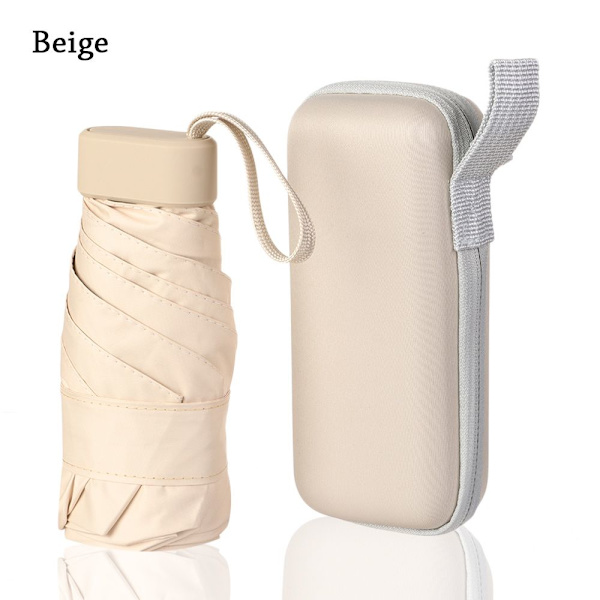 Sammenklappelig ultralet miniparaply BEIGE beige
