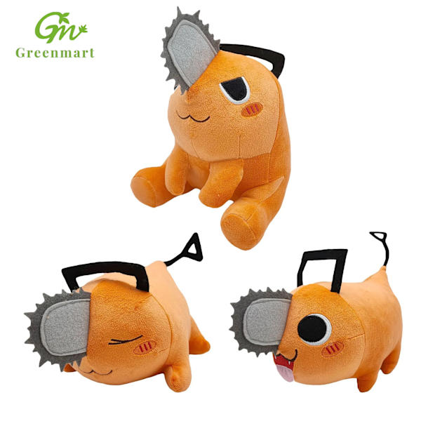 Mub- Greenmart Low Moq Pochita Chainsaw Man Tilpasset Plysjleketøy Spill Omgir Plysjleketøy Tilpasset Dukkedesign Oransje Orange 25cm