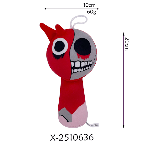 Jud- Sprunki plysch rytm låda nytt spel plysch leksaksfigurer Red Grey