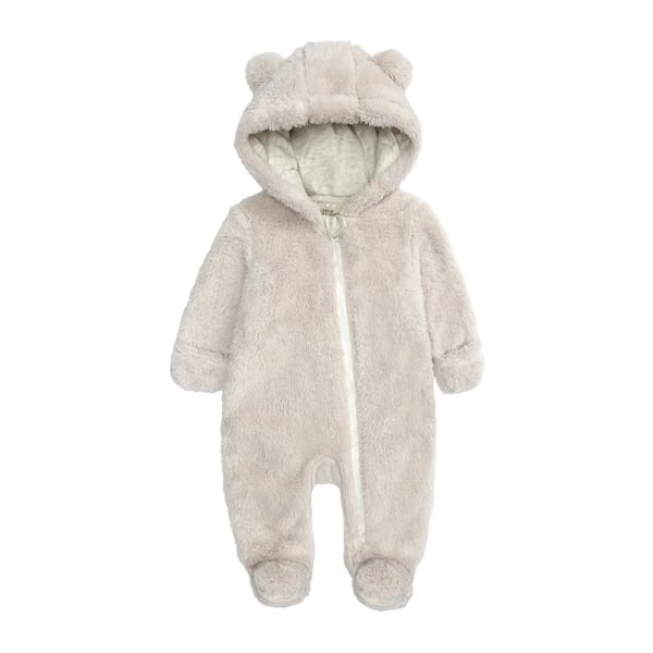 Mub- Winter Warm Newborn Baby Bodysuit Thicken Flannel Outside Kids One Piece Plush Baby Romper Pink Pink 3-6m